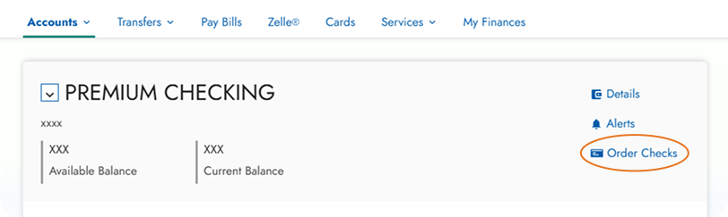 Screenshot showing the order checks option