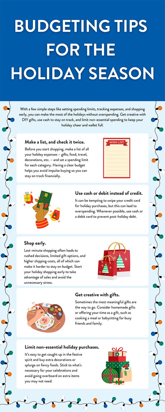 budgeting tips for the holidays infographic